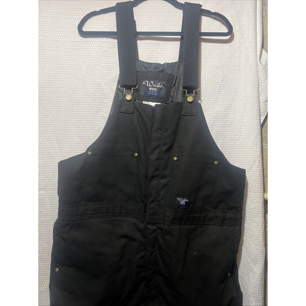Walls Work Wear Black Overalls Bibs Sz XLarge NWOT